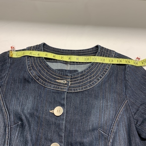 Vintage Live a Little Crop Jean Jacket Size Small - Picture 7 of 10